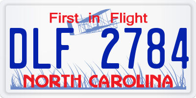 NC license plate DLF2784