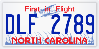 NC license plate DLF2789