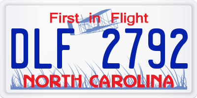 NC license plate DLF2792