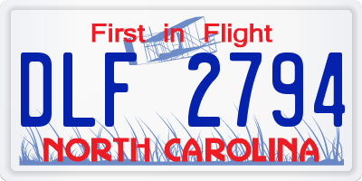 NC license plate DLF2794