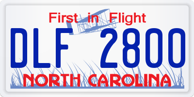 NC license plate DLF2800