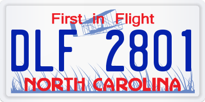 NC license plate DLF2801