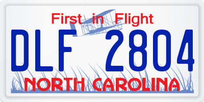 NC license plate DLF2804