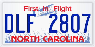 NC license plate DLF2807