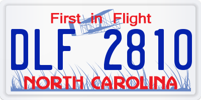 NC license plate DLF2810