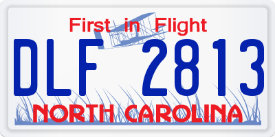 NC license plate DLF2813