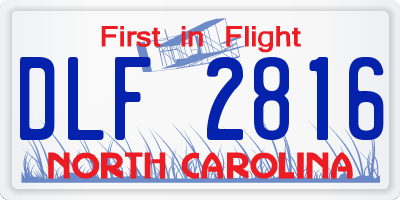 NC license plate DLF2816