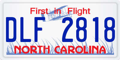 NC license plate DLF2818
