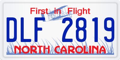 NC license plate DLF2819
