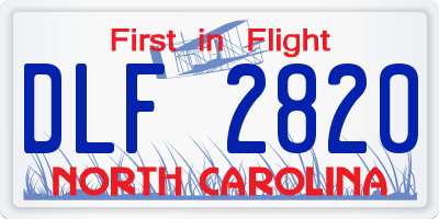 NC license plate DLF2820