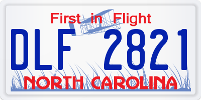 NC license plate DLF2821