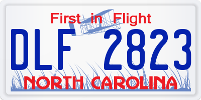 NC license plate DLF2823
