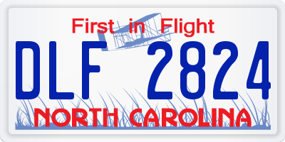 NC license plate DLF2824