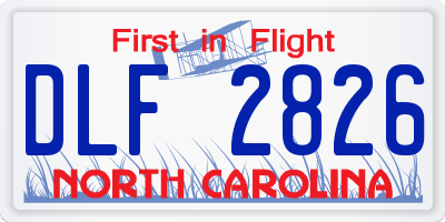 NC license plate DLF2826