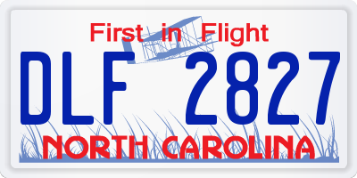 NC license plate DLF2827