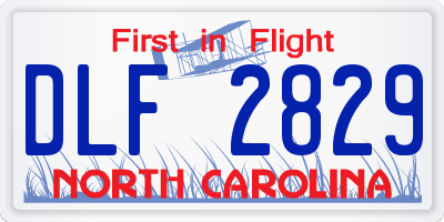 NC license plate DLF2829