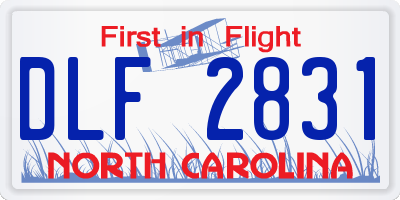 NC license plate DLF2831