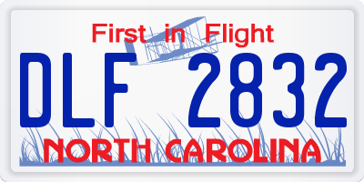 NC license plate DLF2832