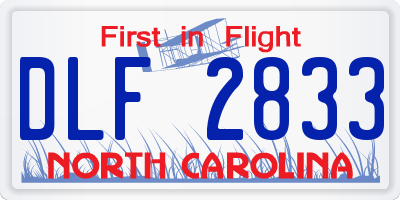 NC license plate DLF2833