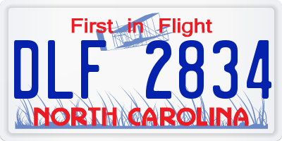 NC license plate DLF2834