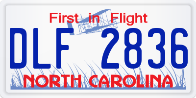 NC license plate DLF2836