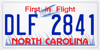 NC license plate DLF2841