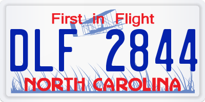 NC license plate DLF2844