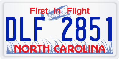 NC license plate DLF2851