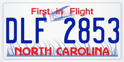 NC license plate DLF2853