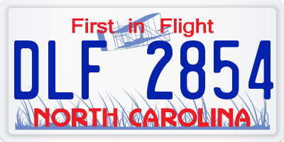 NC license plate DLF2854