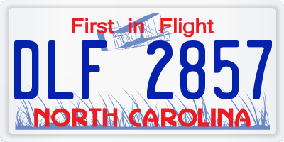 NC license plate DLF2857