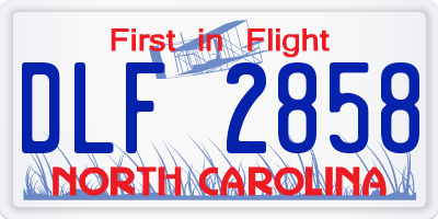 NC license plate DLF2858