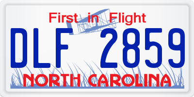 NC license plate DLF2859