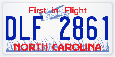 NC license plate DLF2861
