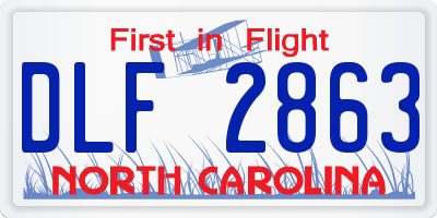NC license plate DLF2863