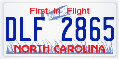 NC license plate DLF2865