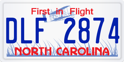 NC license plate DLF2874