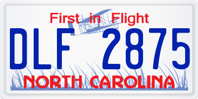 NC license plate DLF2875