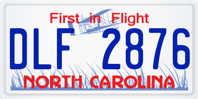 NC license plate DLF2876