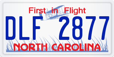 NC license plate DLF2877