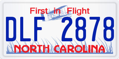 NC license plate DLF2878