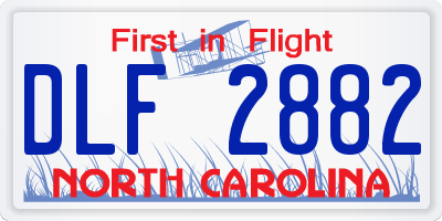 NC license plate DLF2882
