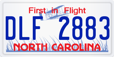 NC license plate DLF2883