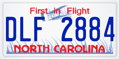 NC license plate DLF2884