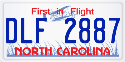 NC license plate DLF2887