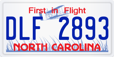 NC license plate DLF2893