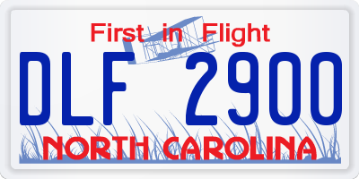 NC license plate DLF2900