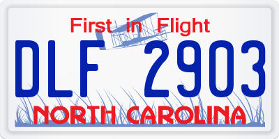 NC license plate DLF2903