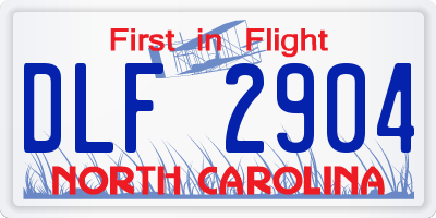 NC license plate DLF2904