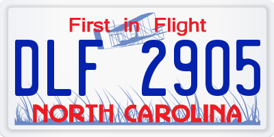 NC license plate DLF2905